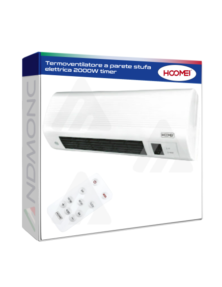 Termoventilatore a parete stufa elettrica 2000W timer