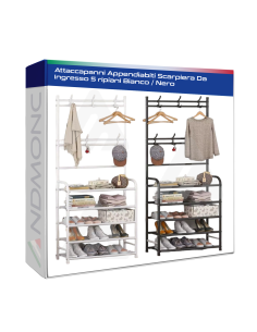 Attaccapanni Appendiabiti Scarpiera Da Ingresso 5 ripiani...