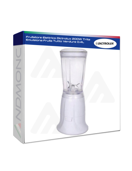 Frullatore Elettrico Dictrolux 200W Trita Emulsiona Frulla Tutto Verdure 0.4L
