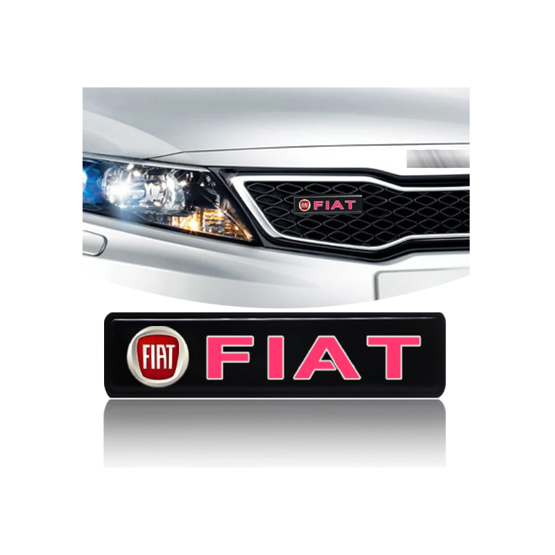 1x Distintivo con logo illuminato con emblema luminoso a LED per griglia anteriore Fiat