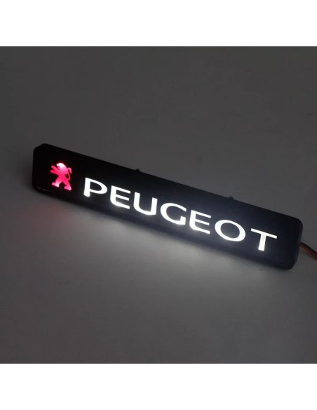 1x Distintivo con logo illuminato con emblema luminoso a LED per griglia anteriore Peugeot