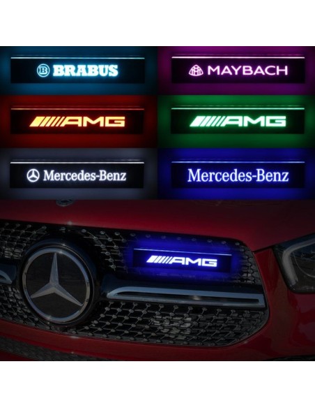 1x Distintivo con logo illuminato con emblema luminoso a LED per griglia anteriore Mercedes-benz