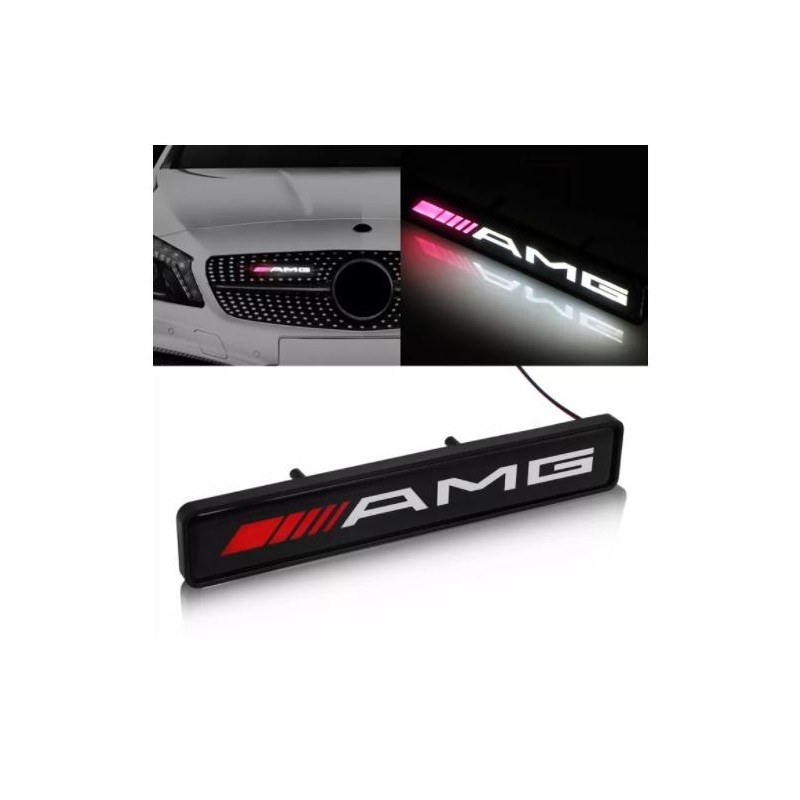 1x Distintivo con logo illuminato con emblema luminoso a LED per griglia anteriore AMG mercedes