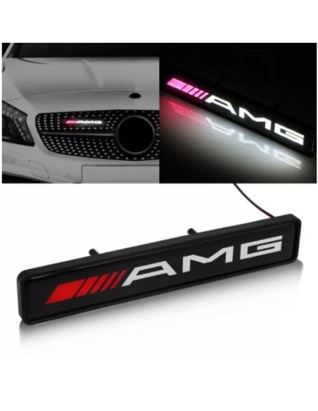 1x Distintivo con logo illuminato con emblema luminoso a LED per griglia anteriore AMG mercedes