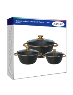 Cheffinger Casseruola in Marmo 6 Pezzi - Oro Rosa