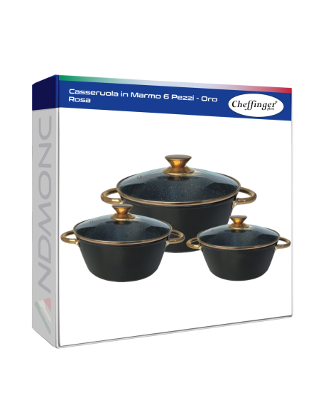 Cheffinger Casseruola in Marmo 6 Pezzi - Oro Rosa