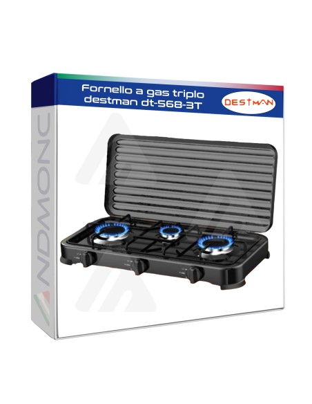 Fornello a gas triplo destman dt-568-3T