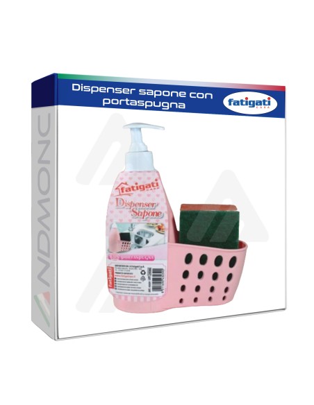 Dispenser sapone con portaspugna