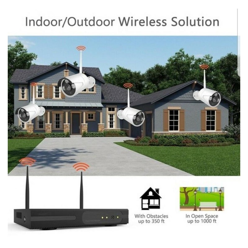 Kit videosorveglianza hd nvr dvr wireless 8 canali