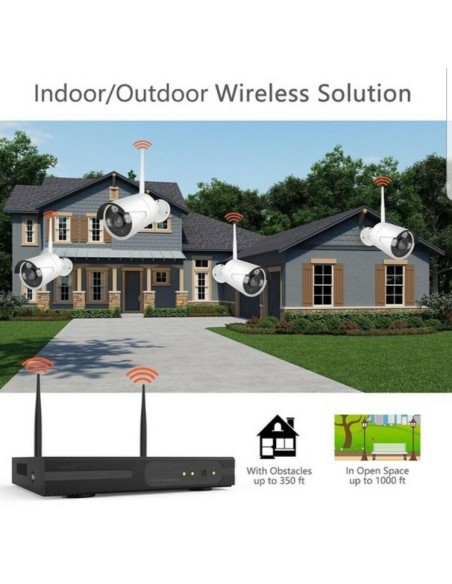 Kit videosorveglianza hd nvr dvr wireless 8 canali