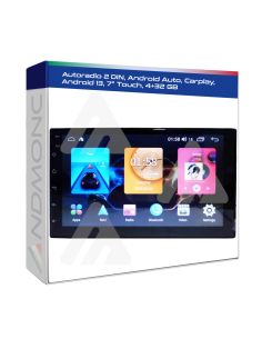 Autoradio 2 DIN 7" Touch Android Auto, Apple CarPlay,...