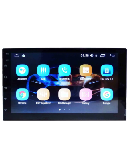 Autoradio 2 DIN 7" Touch Android Auto, Apple CarPlay, android 13
