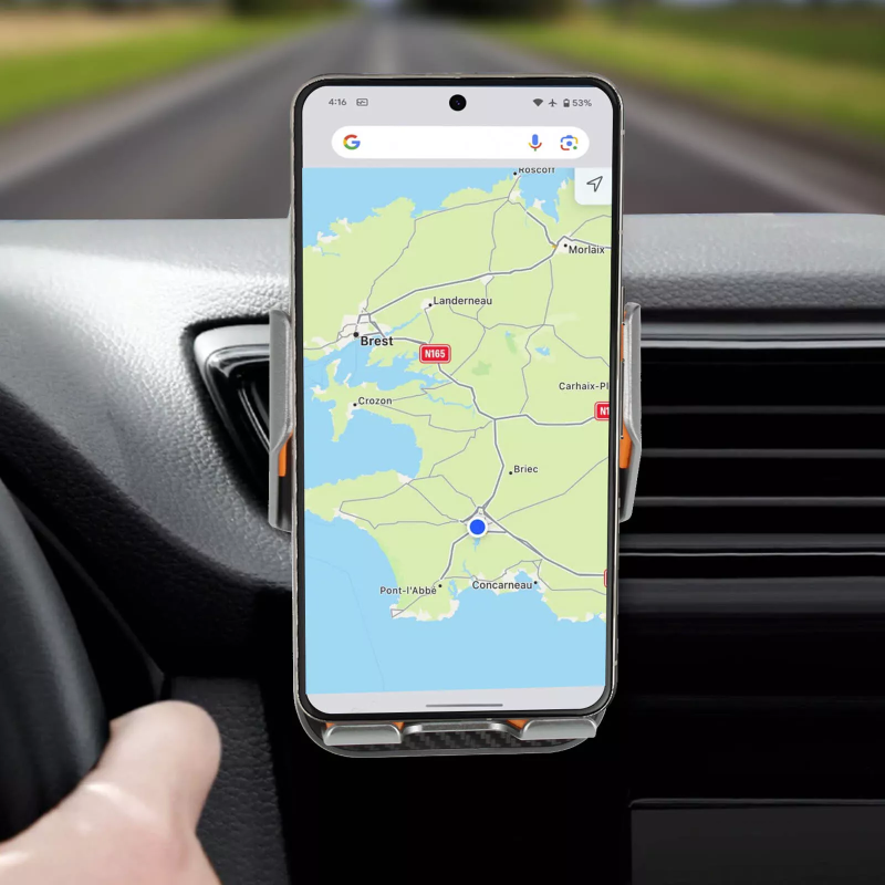 Supporto auto con caricabatterie a induzione QI...