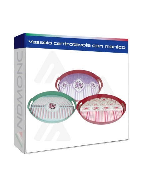 Vassoio centrotavola con manico 31x36x4cm