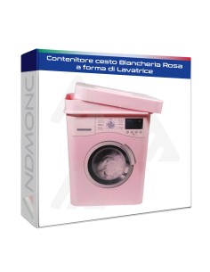 Contenitore cesto Biancheria Rosa a forma di Lavatrice