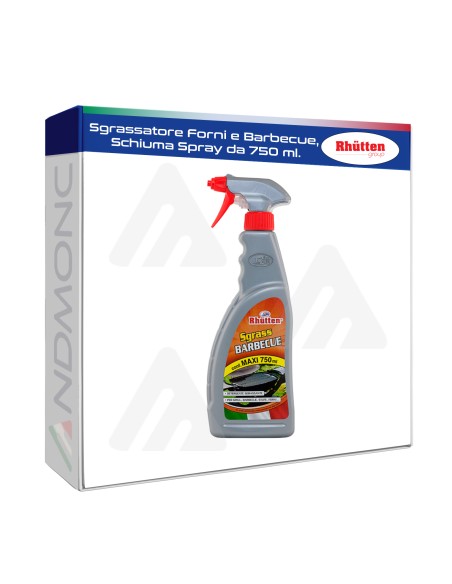 Sgrassatore per Forni e Barbecue, Rhutten Detergente in Schiuma Spray da 750 ml.