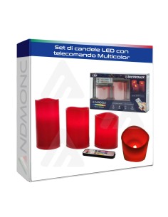 Set di candele LED con telecomando Multicolor
