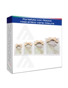 Portafoto con fiocco rosa antico varie misure