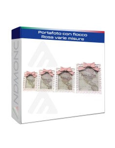Portafoto con fiocco Rosa varie misure