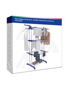 Stendibiancheria a rotelle stendino a torre verticale