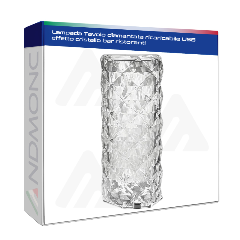 Lampada Tavolo diamantata ricaricabile USB effetto cristallo bar ristoranti