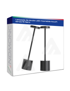 Lampada da tavolo LED ricariabile touch senza fili Nero