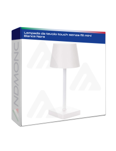 Lampada da tavolo touch senza fili mini Bianca Nera