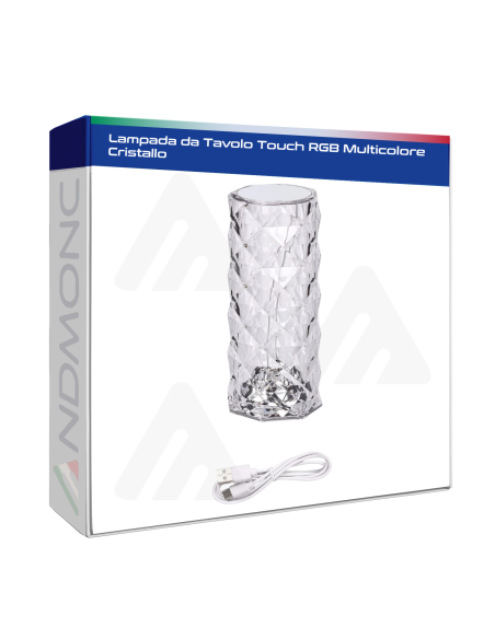 Lampada da Tavolo Touch RGB Multicolore Cristallo