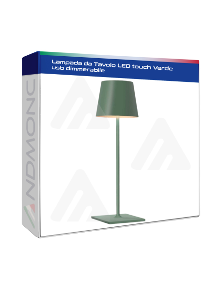 Lampada da Tavolo LED touch Verde usb dimmerabile