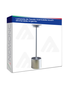 Lampada da Tavolo ricaricabile touch dimmerabile Argento