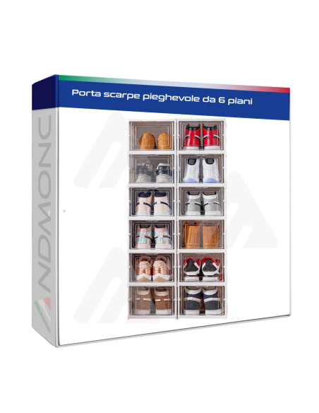 Scarpiera Salvaspazio 6pz 26x35x105cm – Organizer Scarpe Plastica Trasparente
