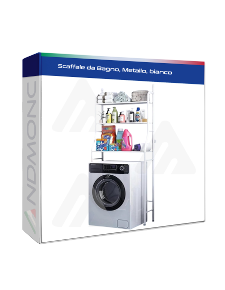 Scaffale da Bagno, Metallo, bianco