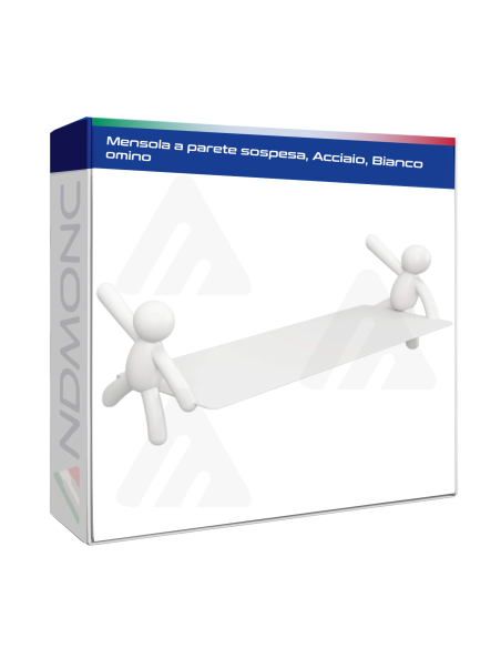 Mensola a parete sospesa, Acciaio, Bianco omino