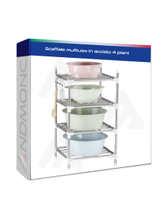 Scaffale multiuso in acciaio 4 piani