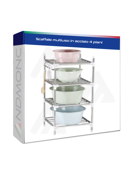 Scaffale multiuso in acciaio 4 piani