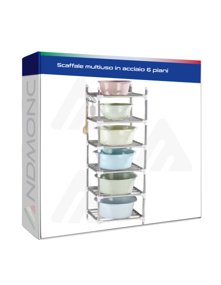 Scaffale multiuso in acciaio 6 piani