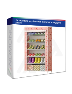 Scarpiera in plastica con tendaggi 6 piani