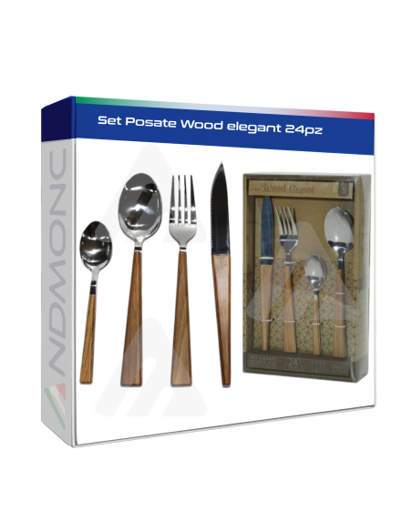 Set Posate Wood elegant 24pz