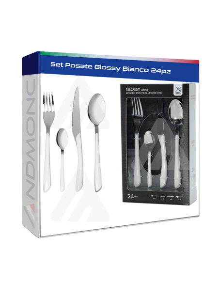 Set Posate Glossy Bianco 24pz