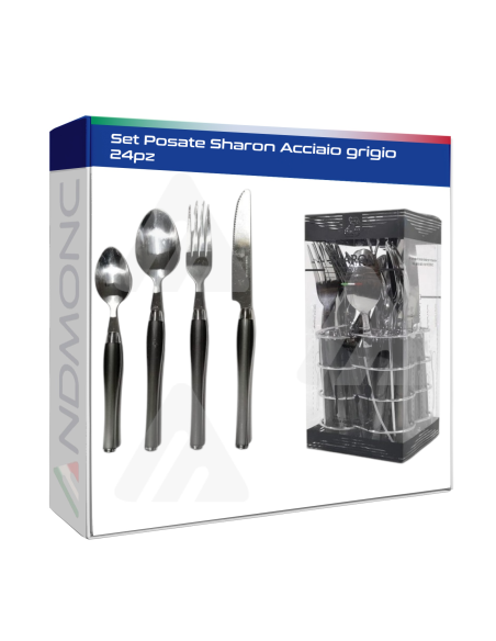 Set Posate Sharon Acciaio grigio 24pz