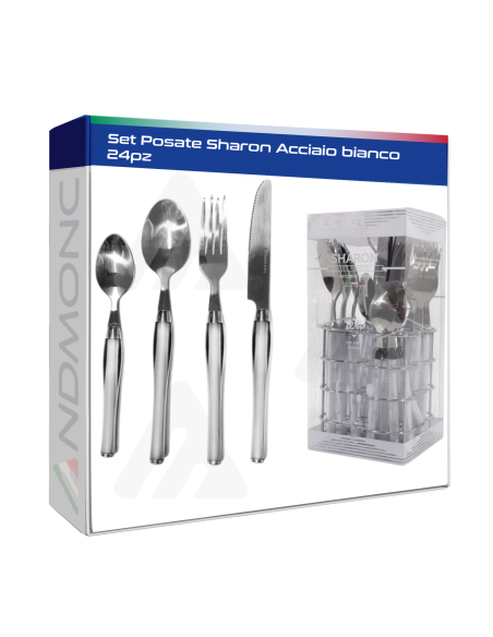 Set Posate Sharon Acciaio bianco 24pz