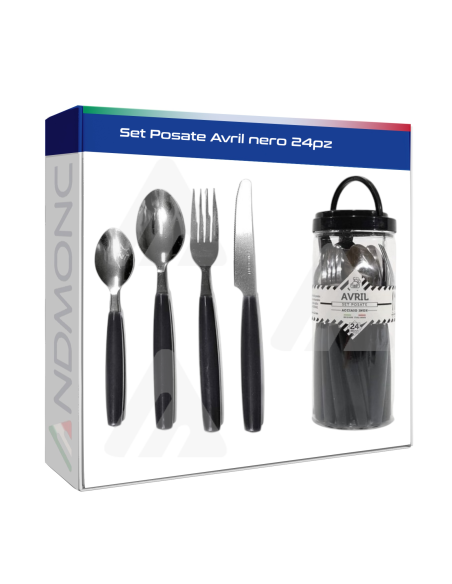 Set Posate Avril nero 24pz