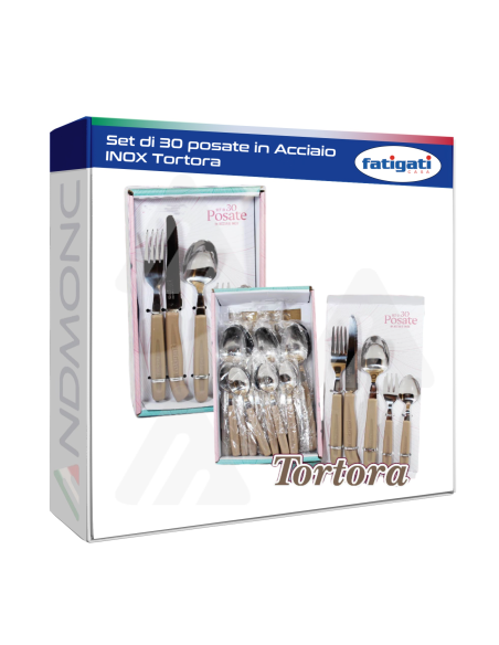 Set di 30 posate in Acciaio INOX Tortora Fatigati