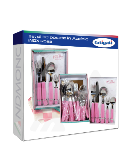 Set di 30 posate in Acciaio INOX Rosa Fatigati
