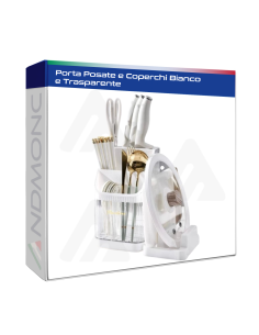 Porta Posate e Coperchi bianco e trasparente cucina porta...