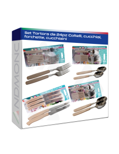 Set Tortora da 24pz Coltelli, cucchiai, forchette,...