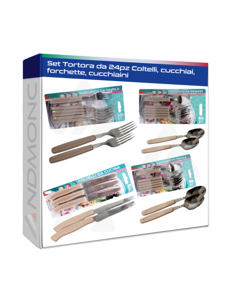 Set Tortora da 24pz Coltelli, cucchiai, forchette, cucchiaini, Fatigati Casa