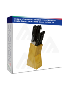 Ceppo di coltelli in acciaio inox 593732 Gusto Casa da 8...