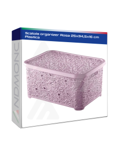 Scatola organizer Rosa 25x34,5x16 cm Plastica