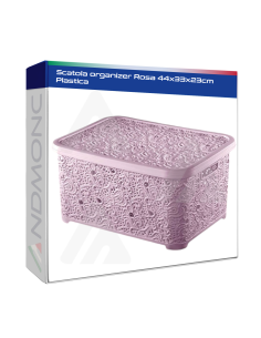 Scatola organizer Rosa 44x33x23cm Plastica